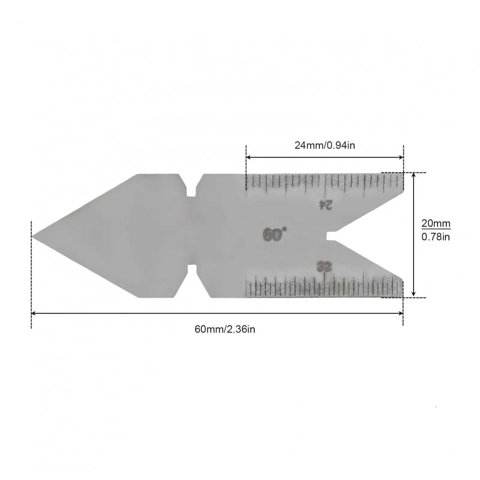 Center Gage Metric 60 Degree Thread Pitch Gauge Stainless Steel Made Screw 0.1/0.05mm Thread Measure Tool