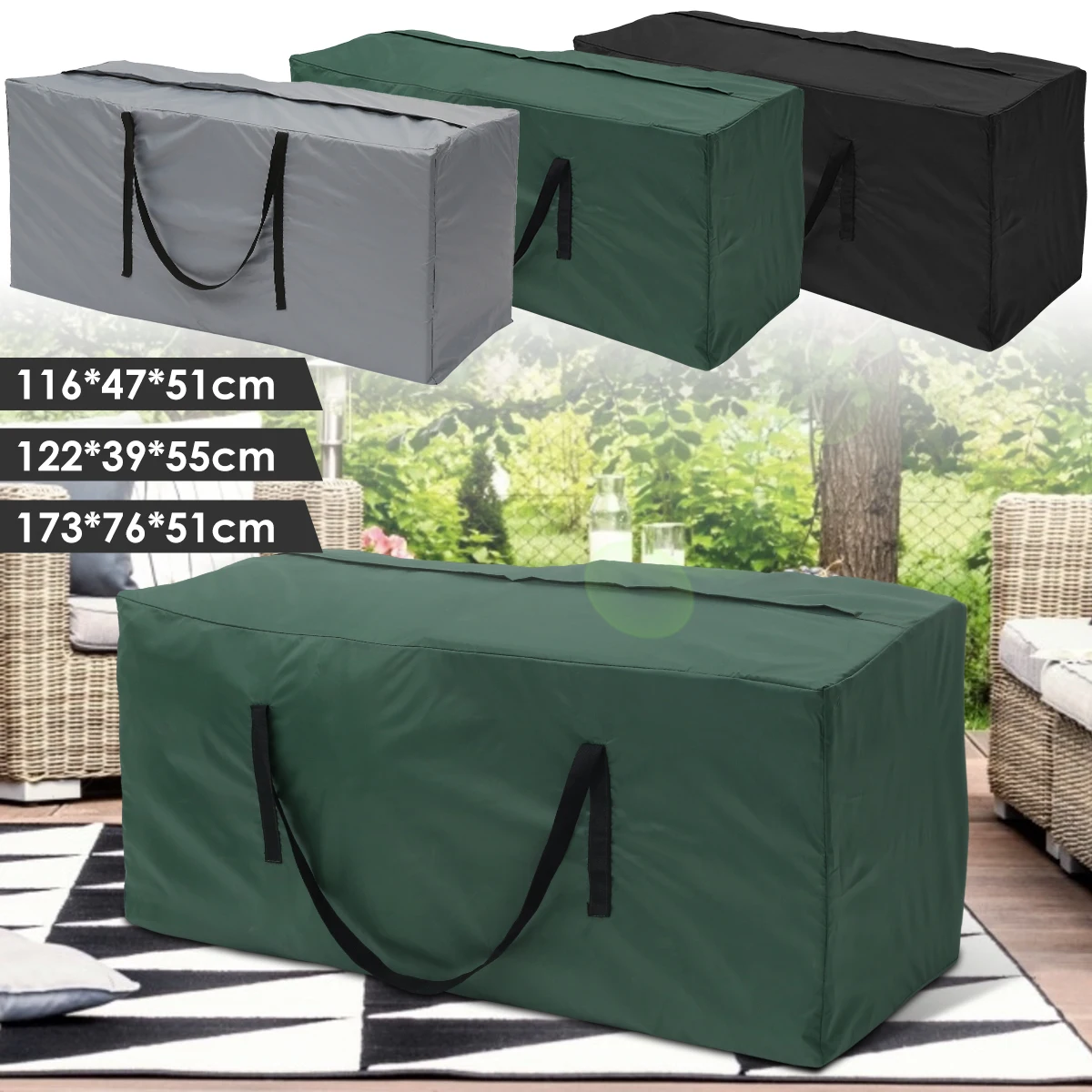 Cushion Storage Bag Large Capacity Furniture Protective Cover Outdoor Garden Waterproof Dustproof Christmas Tree Organizer New