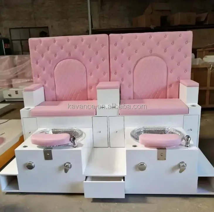 2023 Wholesale Pedicure Chair for Nail Salon Double Seats Foot Massage Spa Chair