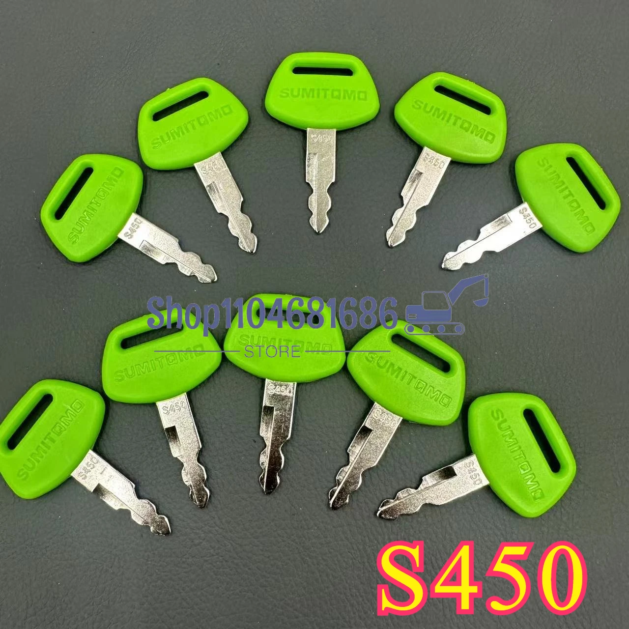 

10 шт. S450 экскаватор тяжелое оборудование зеленый пластик для ключей зажигания Sumitomo с логотипом SH130 200 210 240 350 360A5-6