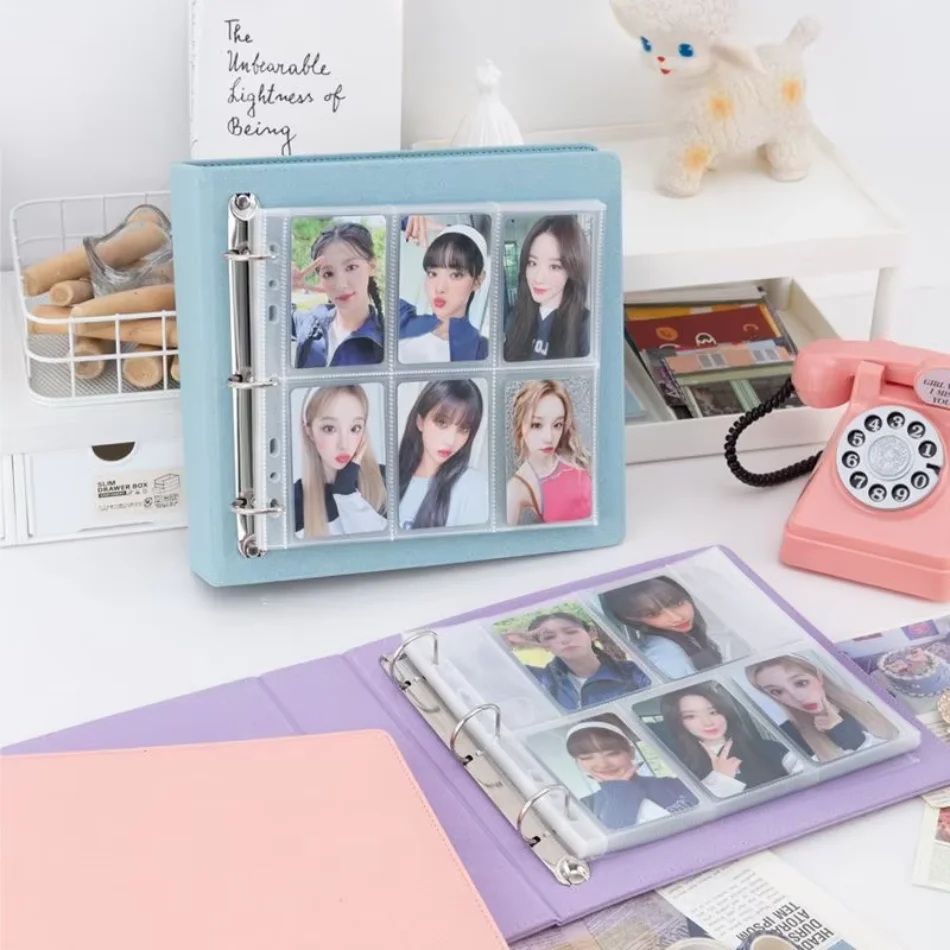5/6 Pocket Photocard Holder Binder Glitter A5 Wide Photo Card Collection Book Macaron Photo Album PU Leather Korean