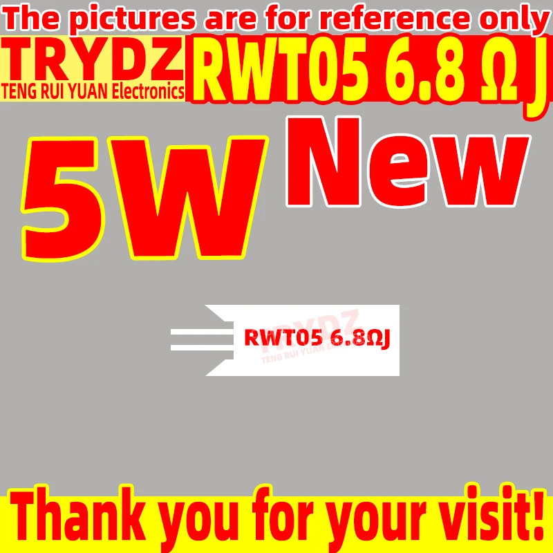 3-1pcs New RWT05 6.8ΩJ with temperature protection cement resistance 142°C 5W 6.8 ohms