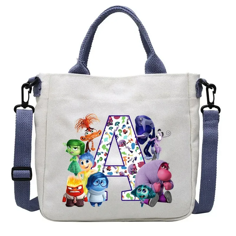 Disney Inside Out 2 Crossbody Bag Anime Canvas Shoulder Bag Fashion Printed Tote Casual Accessories Handbag Christmas Gifts 2025