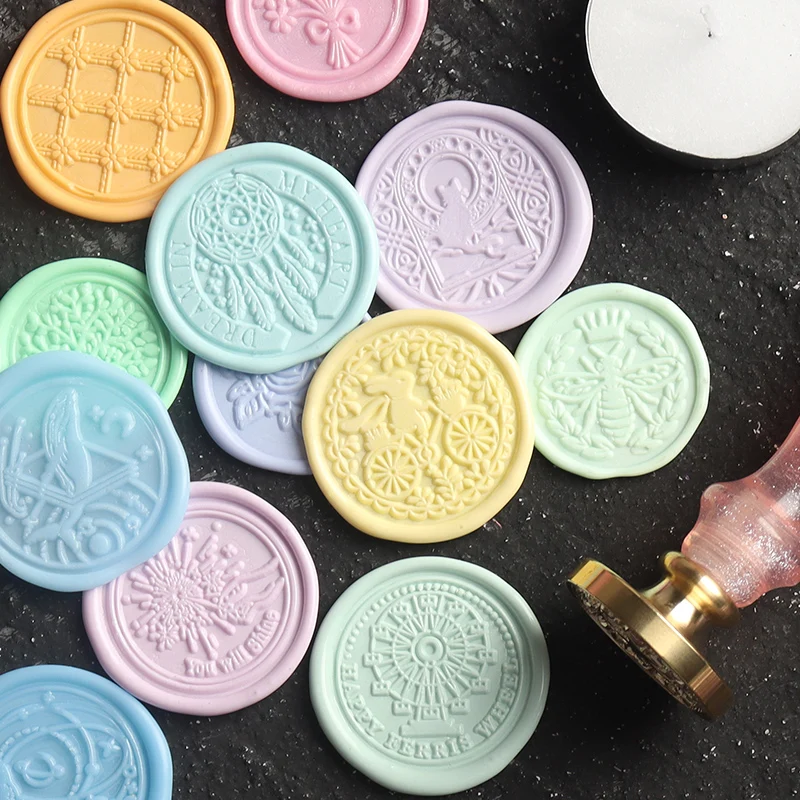 100PCS/Bag Vintage Wax Seal Mix Color Wax Beads Macaron Color Octagon Seal Stamps for Envelope Wedding Invitations DIY Supplies