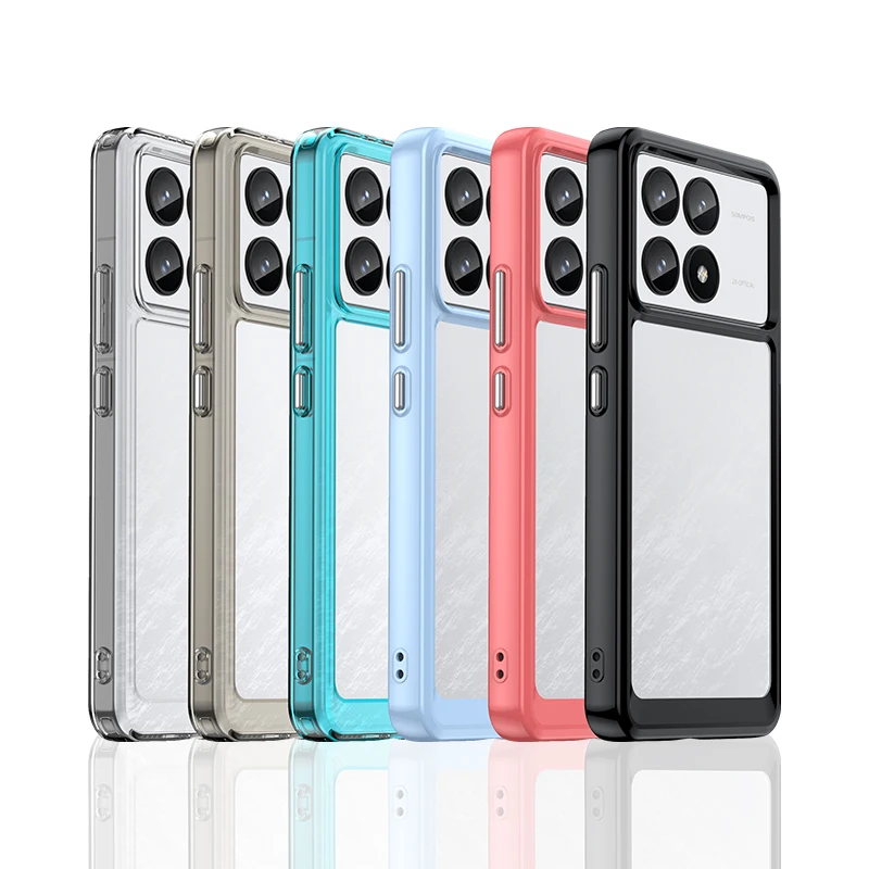 Transparent Protector For Redmi K70 K70Pro K70E K60 K60Pro K60E K60Ultra Case Silicone Shockproof Anti-Scratch Colorful Cover