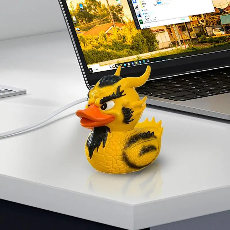 Loong Duck Statue Ornaments Creative Duck Mini Figurine Resin Crafts Sculpture Funny Home Garden Decoration Kids Friends Gifts