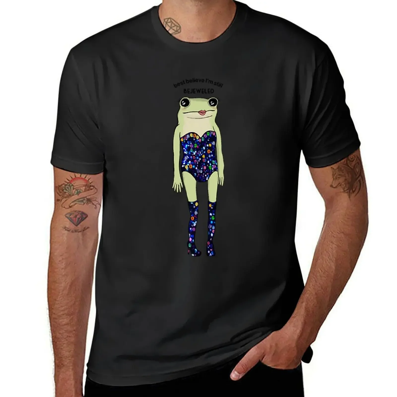 

Bejeweled Frog T-Shirt sweat summer top customizeds black t-shirts for men