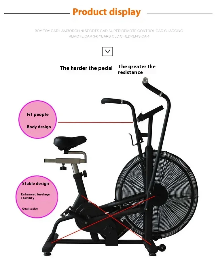 

Commercial Fitness Club Wind-Resistant Spinning Bike Car Elliptical Gym Exercise Equipment