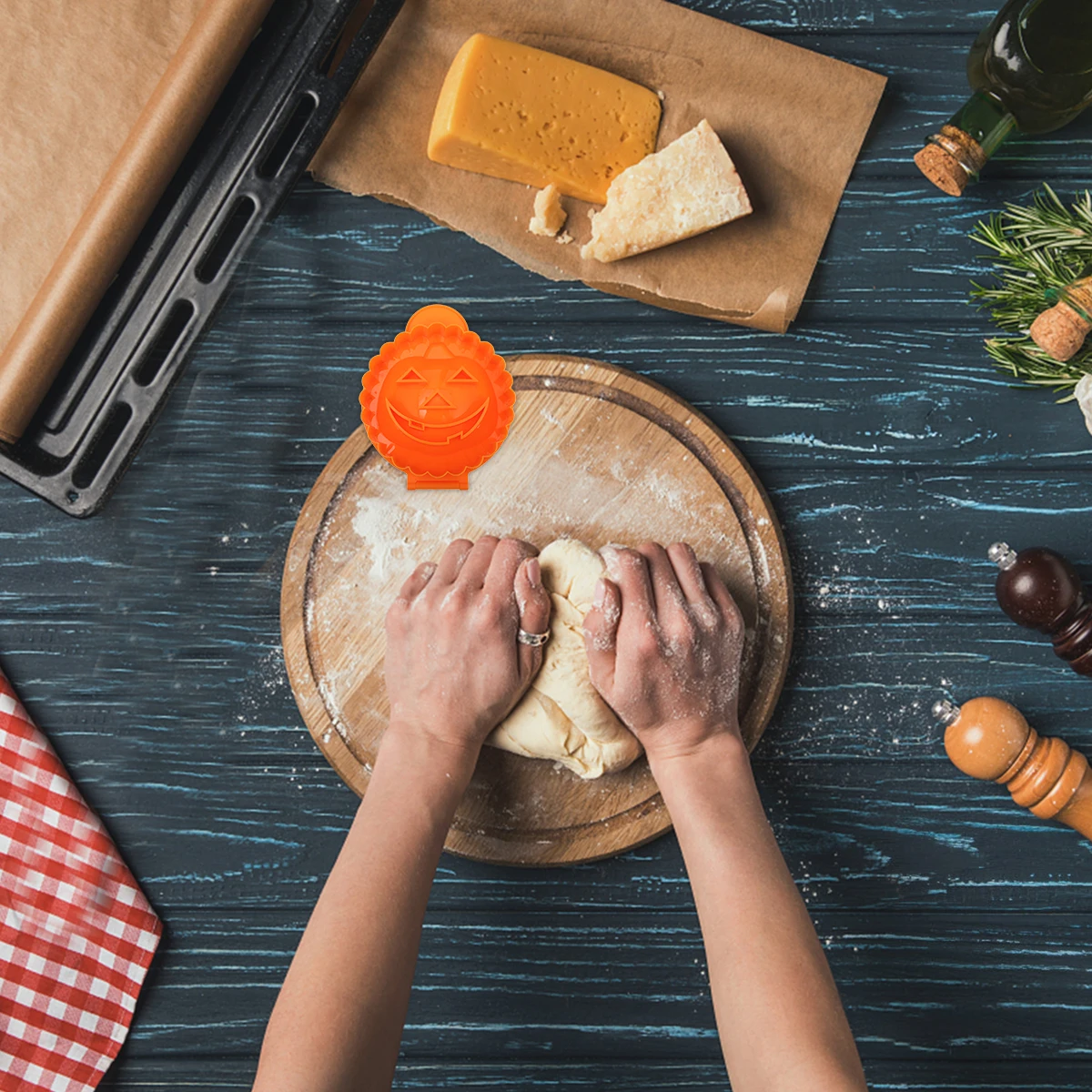 

2 pcs Halloween Pumpkin Rice Ball Mould Creative Dumpling Maker Pp Material Sealing Tool Fold Press Easy Use Crimped