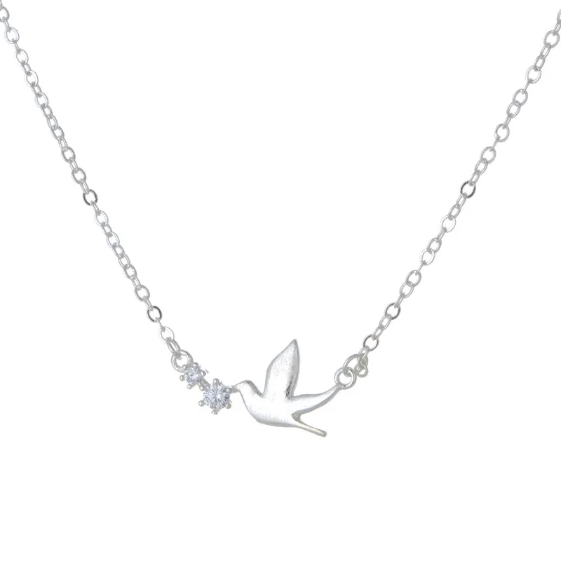 925 Sterling Silver Bird Zircon & Pendants For Women Fashion Lady Festival Gift Sterling-silver-jewelry
