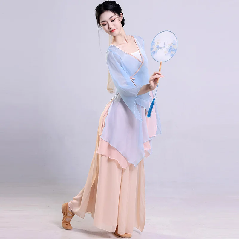 

Classical dance clothes female elegant gauze clothes Chinese dance practice clothes female body rhyme fairy chiffon tops