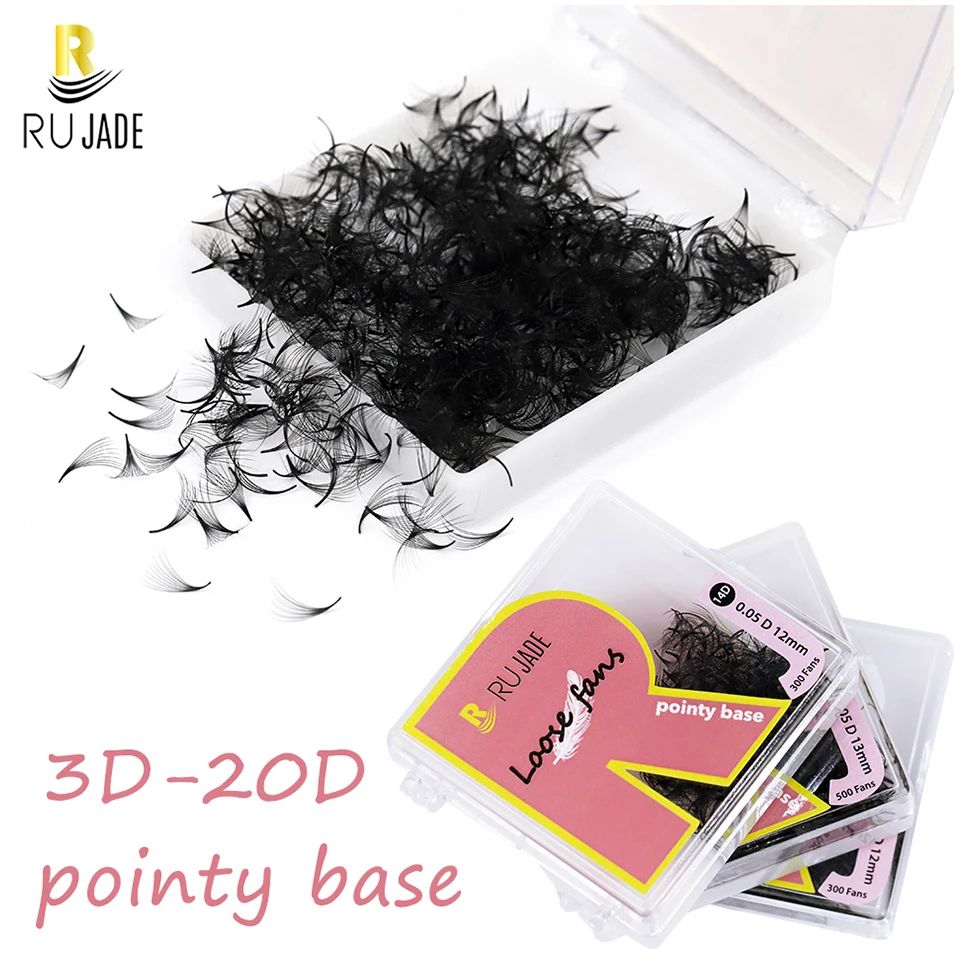 Rujade 500/1000PCS 3D-20D Premade Fans Eyelash Extensions Volume Lash Extensions Fluffy Soft Handmade Loose Pro-Made Eyelashes