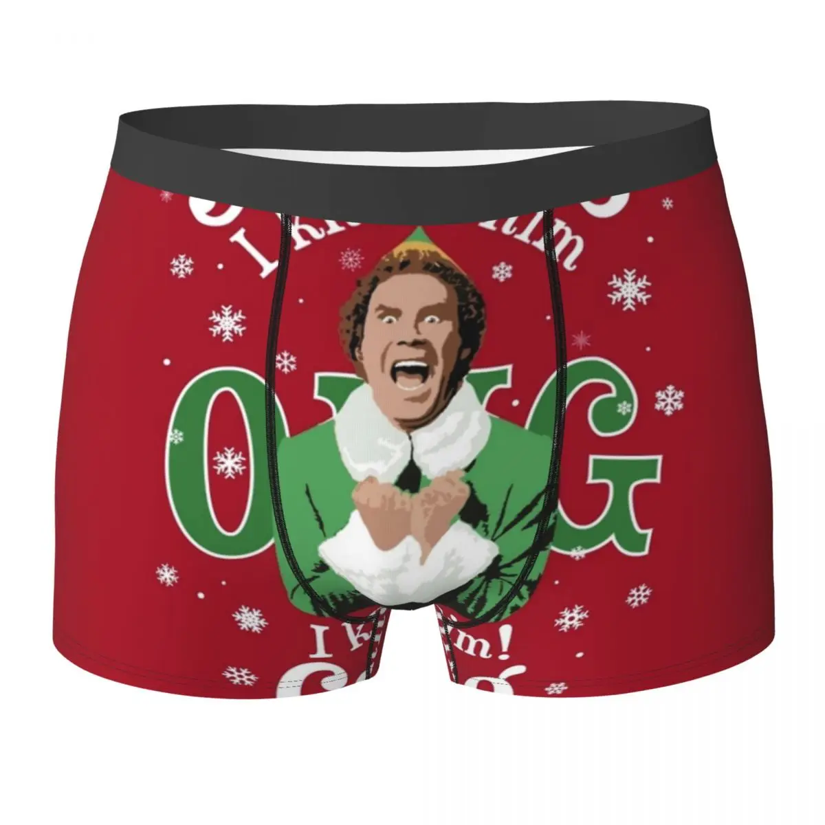 Boxer Underpants Shorts SANTA'S COMING I KNOW HIM Elf The Movie Panties Men Comfortable Underwear for Homme Man Boyfriend Gifts