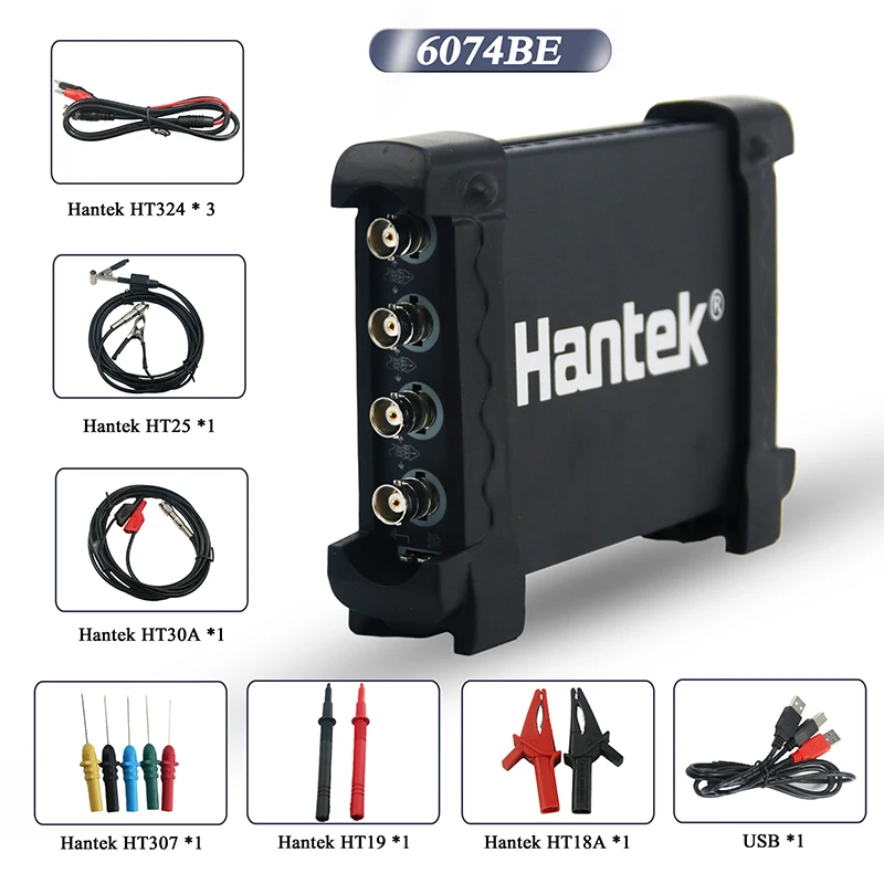 6074BE Digital Oscilloscope 70MHz 1GSa/s 4CH USB Virtual Oscilloscope Diagnostic Tool