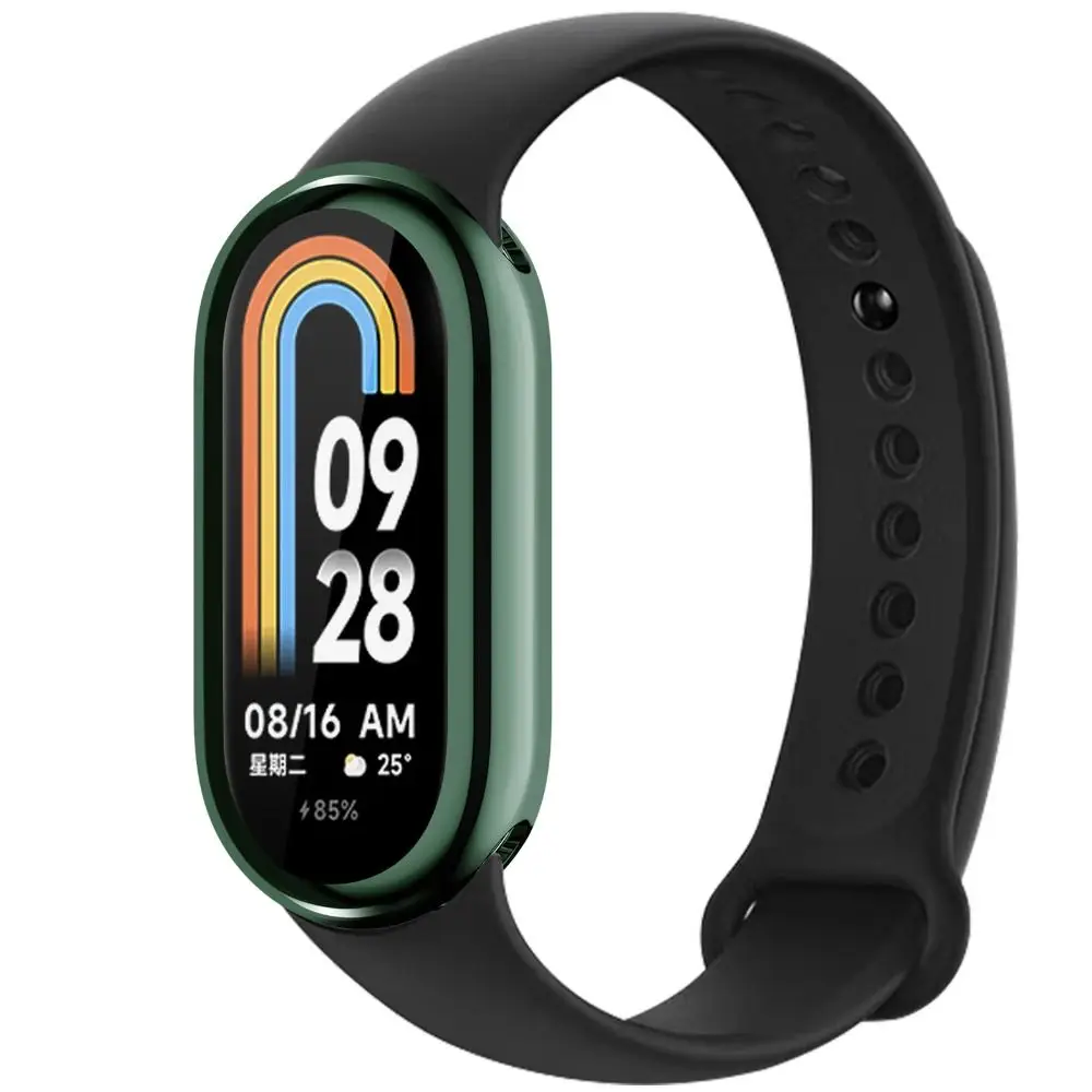 Smart Watch Vergulde Bumper Beschermhoes Full Covering Screen Protector Tpu Case Voor Xiaomi Mi Band 8