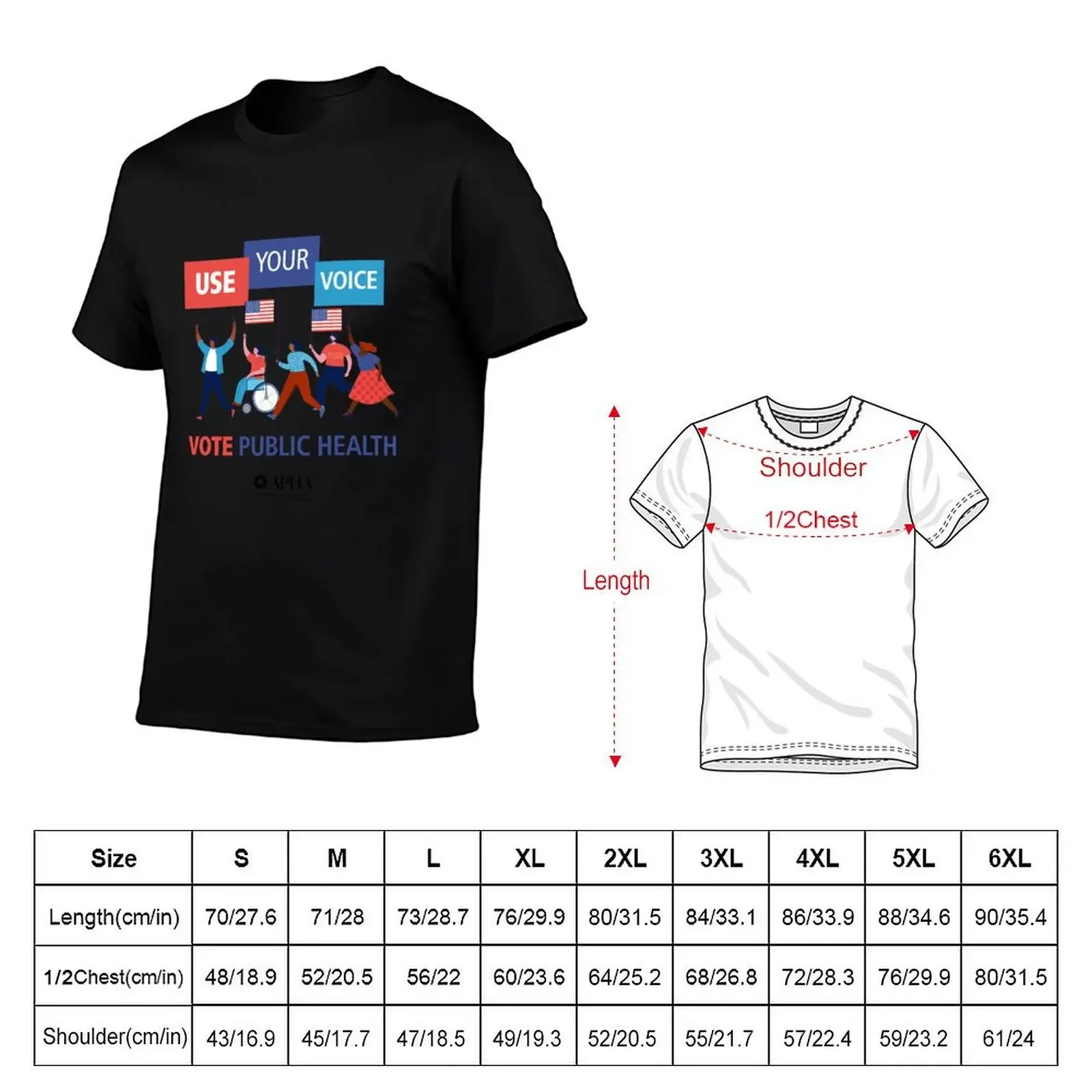 Use your voice: Vote public health T-Shirt designer shirts graphic tee shirt Men's cotton t-shirt