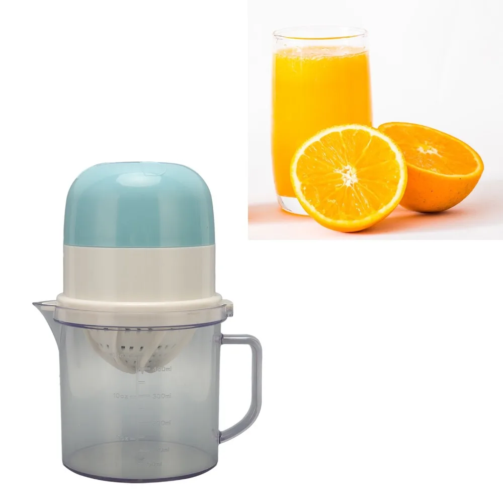 Durable ABS Manual Juicer Blue Green 2-in-1 Fruit Juicer Multifunctional 450ml Capacity Citrus Juicer Lemon Lime Orange