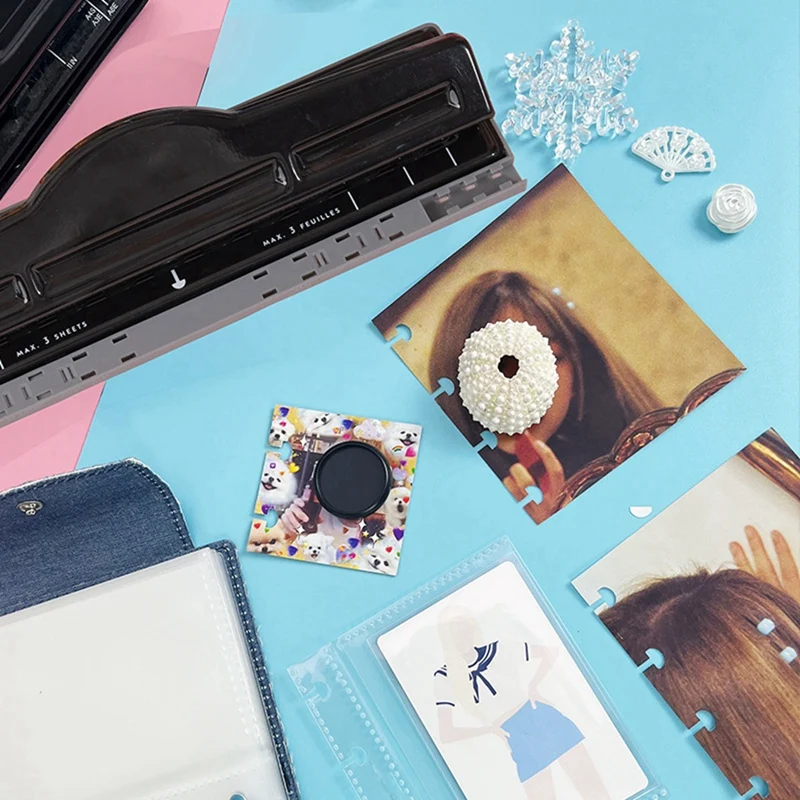 11-otworowy dziurkacz pierścień Album gilotyna do papieru regulowany dziurkacz do papieru A4 dziurkacz Scrapbooking narzędzia dla majsterkowiczów biurowe materiały wiążące