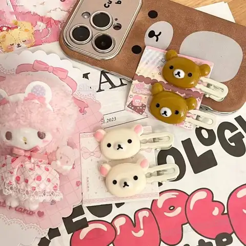 आसान भालू प्यारा हेयरक्लिप लड़कियों रिलक्कुमा हेडवियर कार्टून आसान भालू हेयर क्लिप आलसी भालू स्वीट बैंग्स एज क्लिप हेयर एक्सेसरीज़ 12 best sales रिलक्कुमा सहायक उपकरण - №6