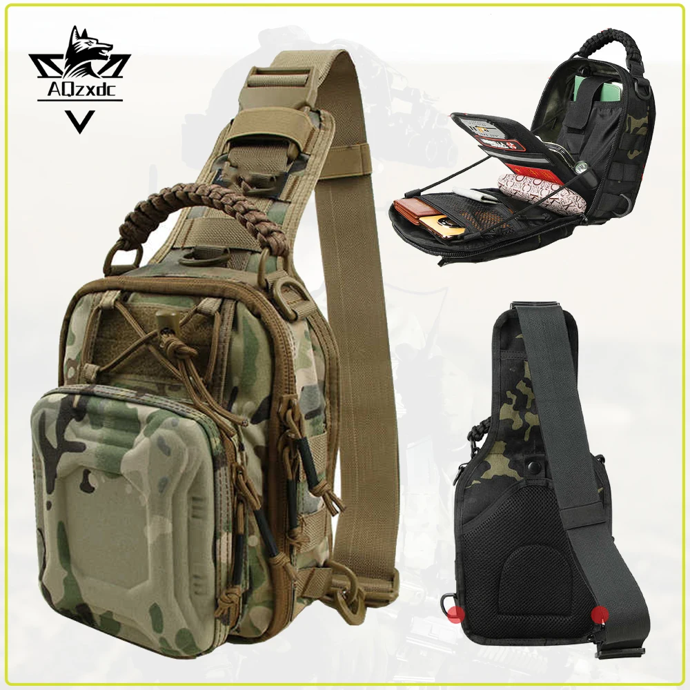 

Tactical Sling Bag Packet Airsoft Multifunctional Hard Shell Small Chest pouch Molle Assault Range Backpack for CS Travel Hiking