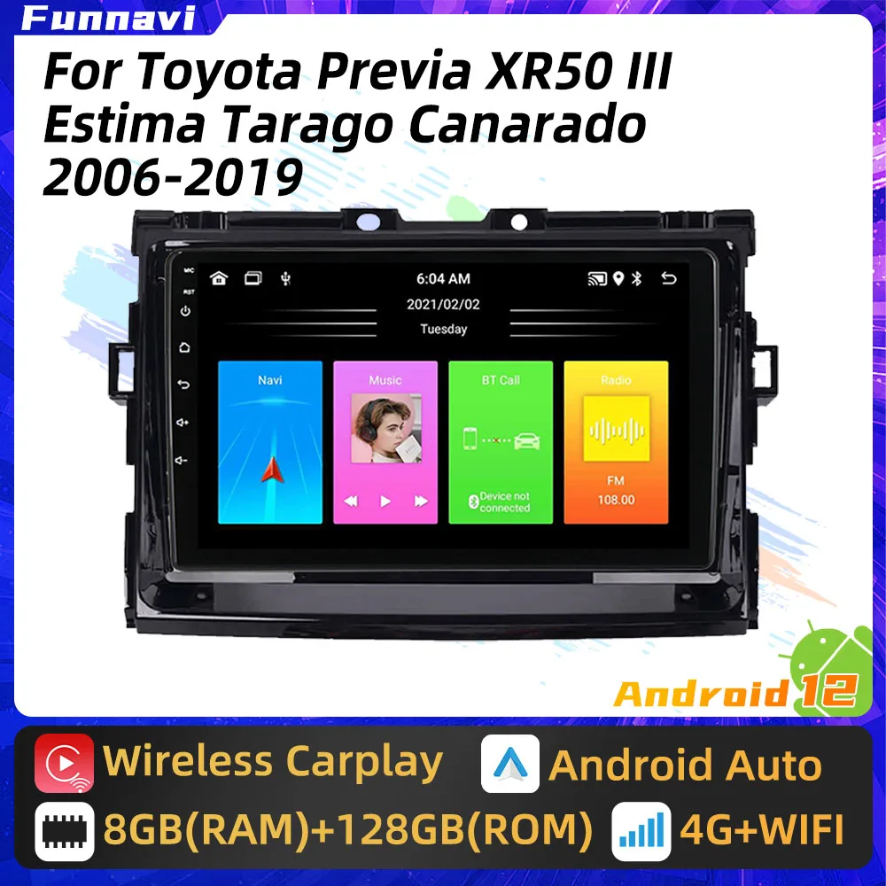 

Мультимедийная Автомагнитола для Toyota Previa XR50 3 III Estima Tarago Canarado 2006-2019 Carplay, автомагнитола 2 Din Android, автомобильное радио, стерео, GPS