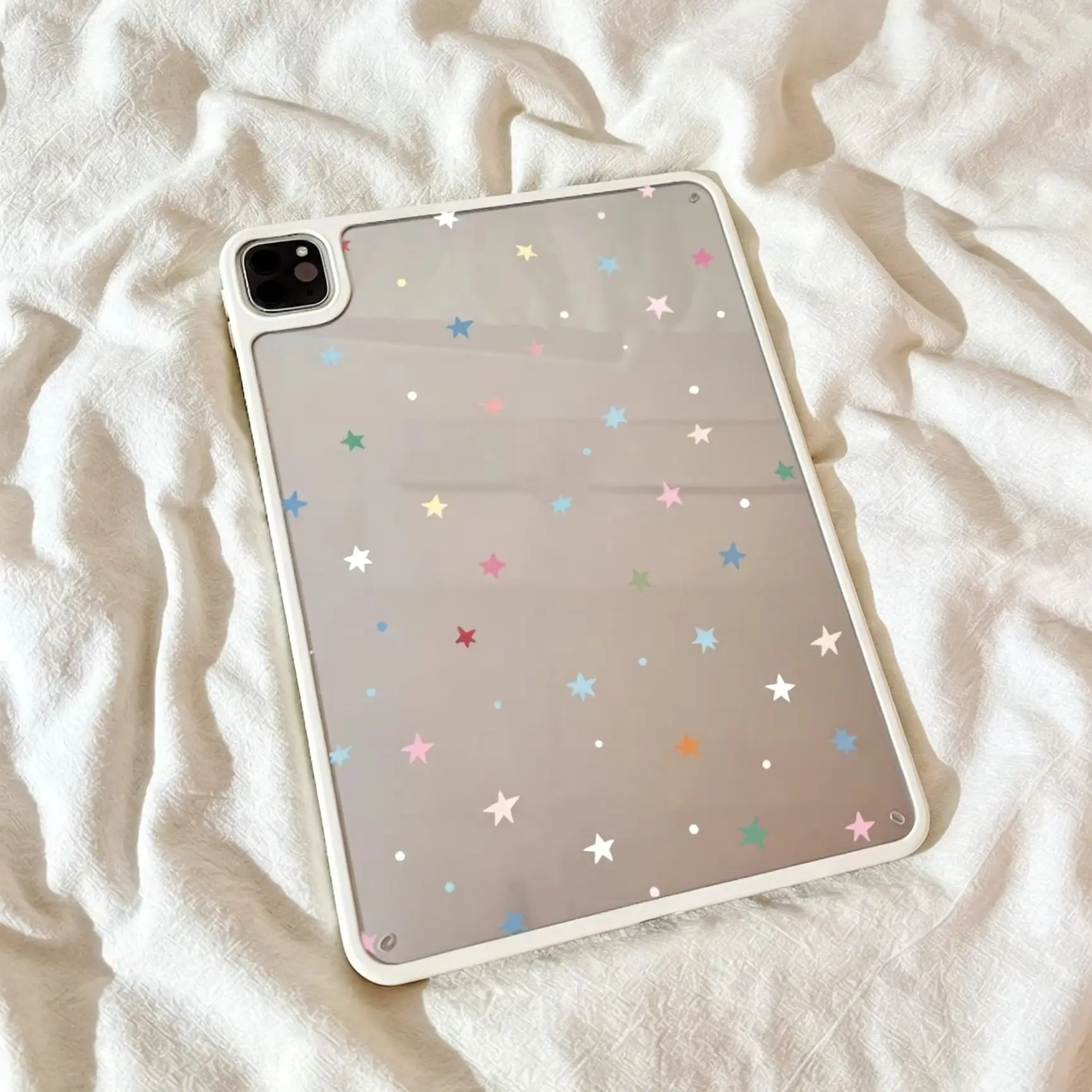 Ins Full Screen Colorful Stars Y2K Clear Cover For iPad Pro 13 11th M5 M4 12.9 A16 10 8 7 9th 10th Air 11 M2 M3 Mini Tablet Case