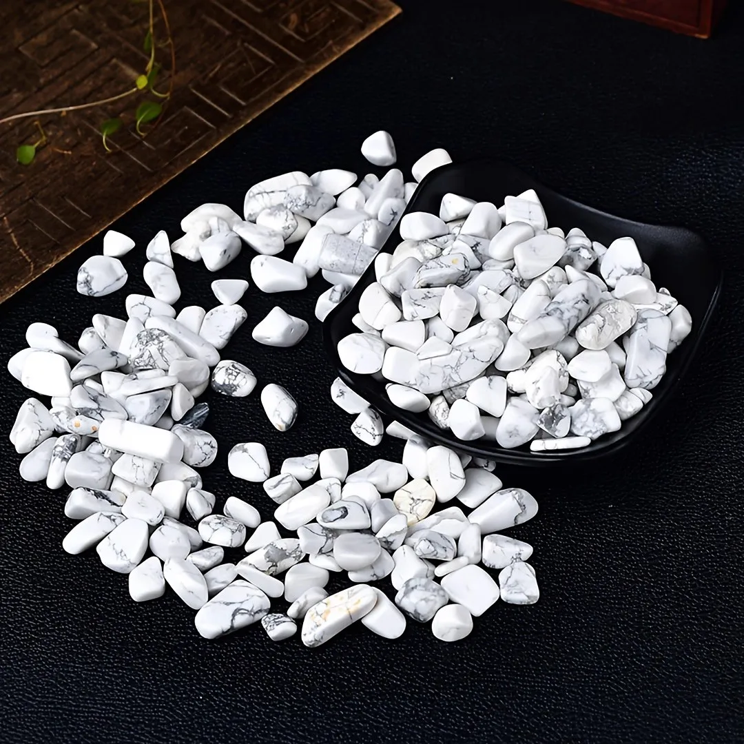 3-12 مللي متر رقائق كريستال Howlite المطحونة الطبيعية ، رقائق الأحجار الكريمة ، Howlite الأبيض الطبيعي ، رقائق الأحجار الكريمة Howlite البيضاء