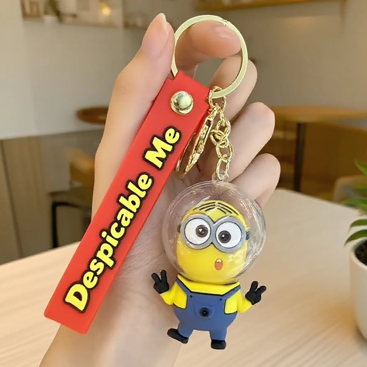 1-3PSC الكرتون الفضاء التوابع المفاتيح أنيمي البضائع سيليكون تمثال رائعتين قلادة زوجين حقيبة يد هدية