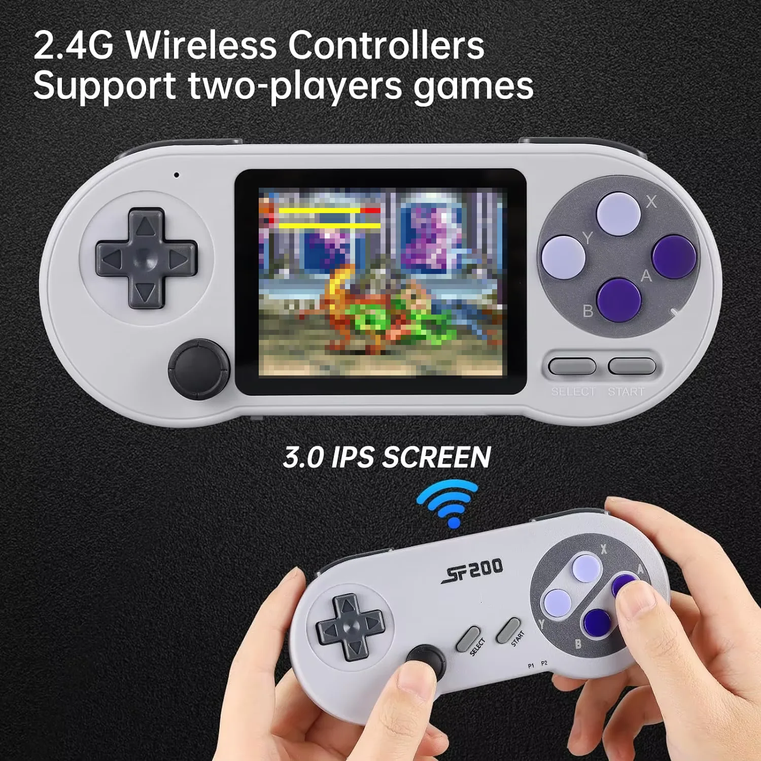 STORM WYRM 3.0 Inch IPS Screen Retro Game Wireless Console ,Handheld Game Station with Rechargeable Battery