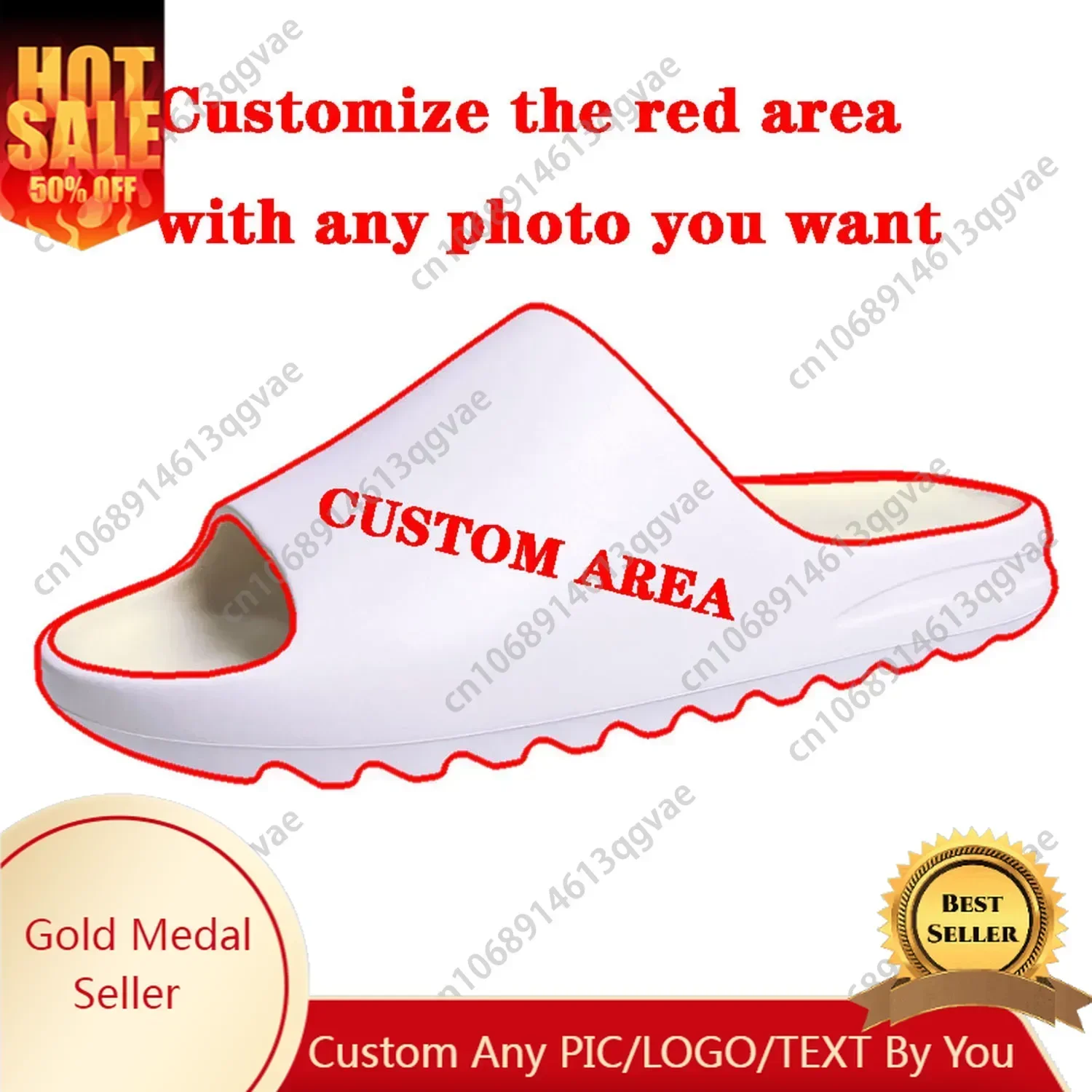 

Custom Soft Sole Sllipers Home Clogs Customized Water Shoes Mens Womens Teenager Stepping On Shit Bathroom Beach sandals