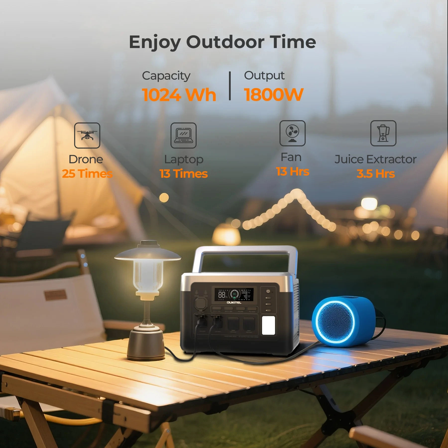 Outdoor Power Plus - OUKITEL P1000 PLUS 휴대용 발전소 1800W