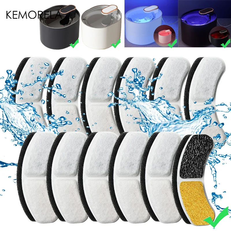 6/12PCS Filters Element Replaced Activated Carbon Filter Cat Water Fountain  Accessories Replacement Resin Resin Filter Element