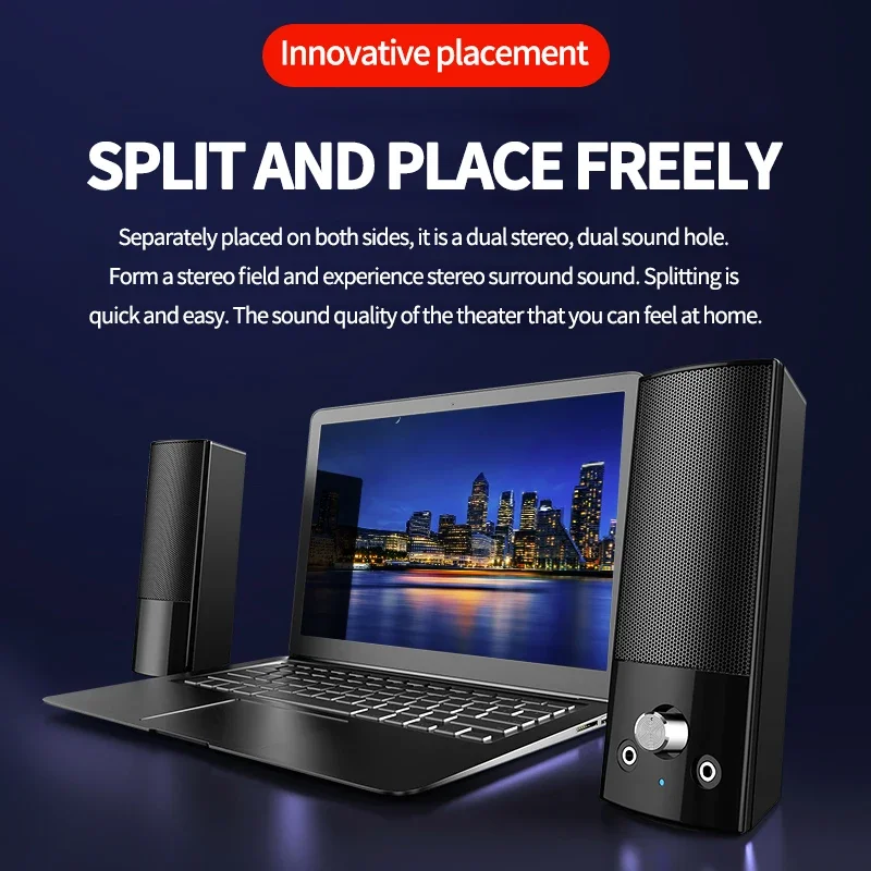 데스크탑 컴퓨터 스피커, USB 연결, 강력한 블루투스, 스테레오, 노트북, 듀얼 스피커, 3D 스테레오 서라운드 시스템, PC, tv용