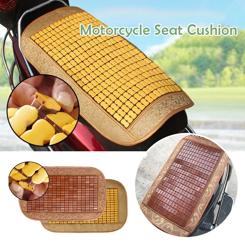 Battery Car Seat Cushion Covers Summer Cool Bamboo Mat Anti-Slip Breathable Motorcycle Cushion Outdoor Waterproof Sunscreen