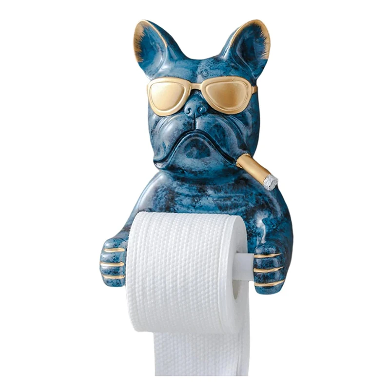 Toilet Paper Holder For Bathroom Tissue Holder Kitchen Statues Home Decor Paper Towel Holder Wall Decororation Bulldog Dinosaur