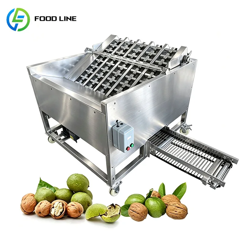 Green Walnut Peeling Machine Fresh Walnut Peeler Husk Remover Automatic Processing Customized
