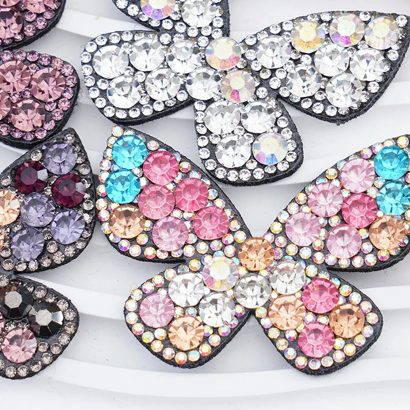 Butterfly Patches Rhinestone Applique Sewing Decorative Badges DIY For Clothing Jacket Backpack BX154