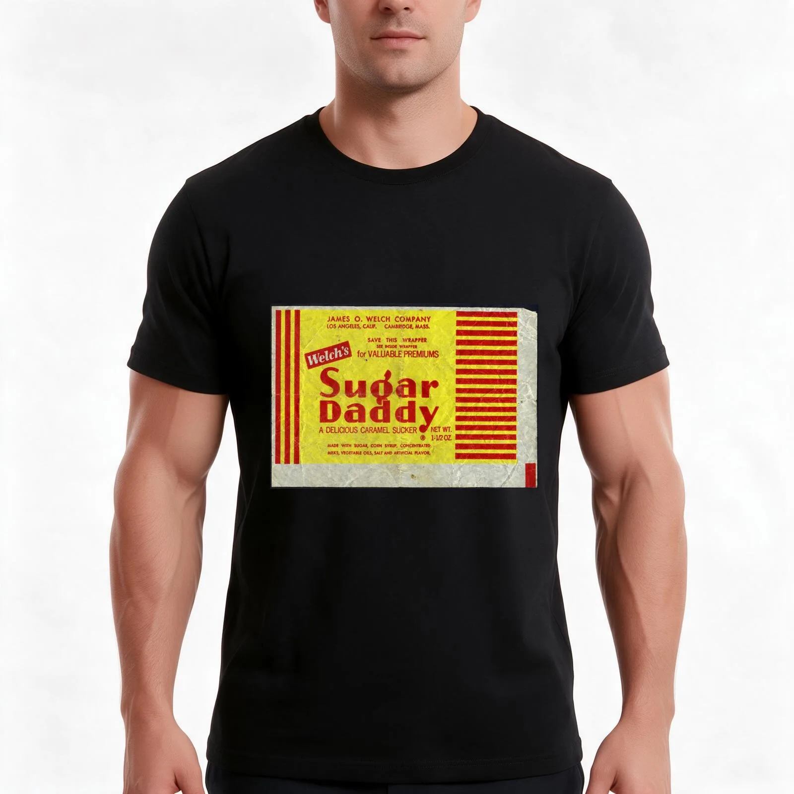 Sugar Daddy Wrapper T-Shirt Summer Casual Cotton Tee Oversized Streetwear Tops Vintage Graphic Print Loose Fit Short Sleeve