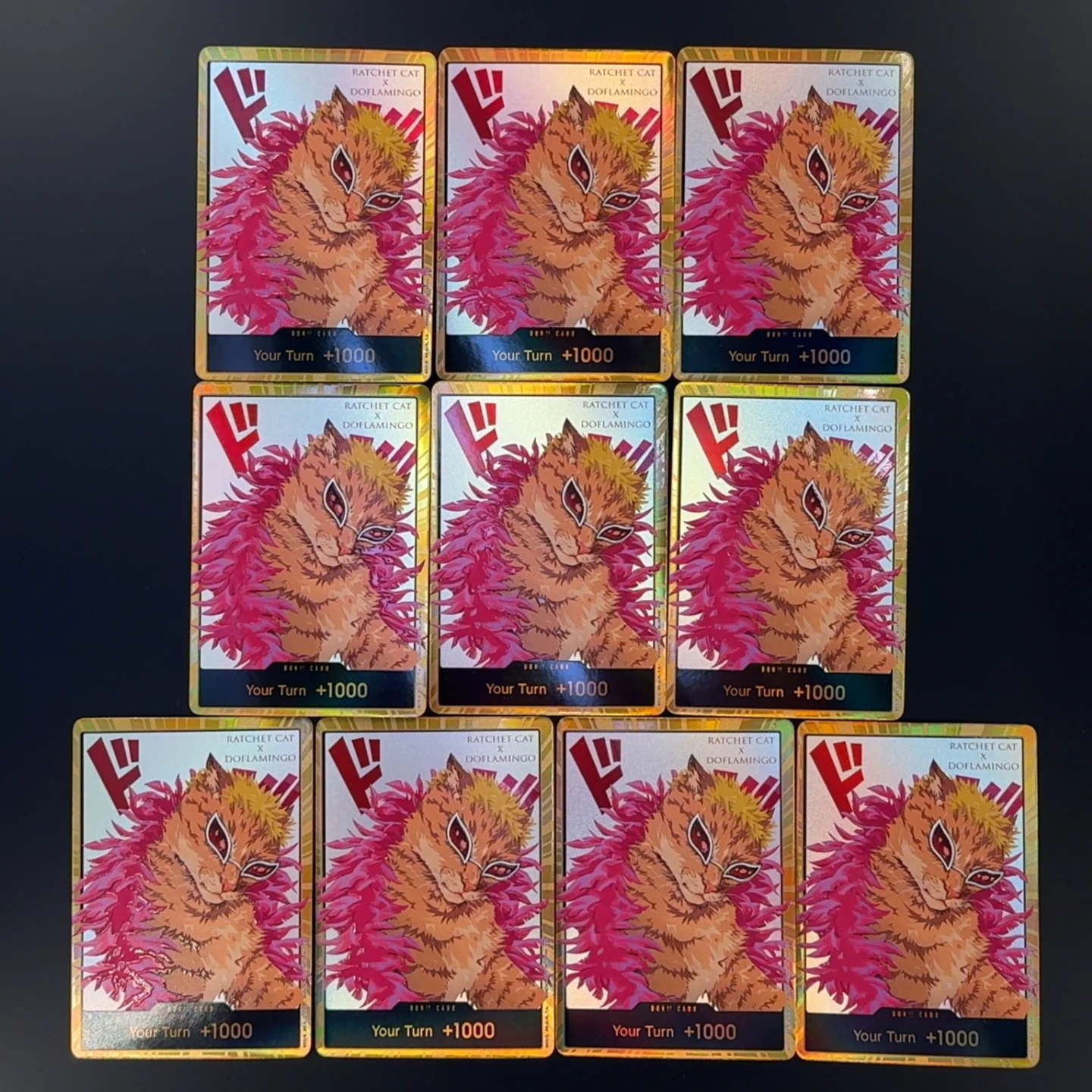 One Piece OPCG English Golden Holographic 3D Textured  DON card Catified Luffy Zoro Sanji Robin DON card Anime Collectible Cards view 6