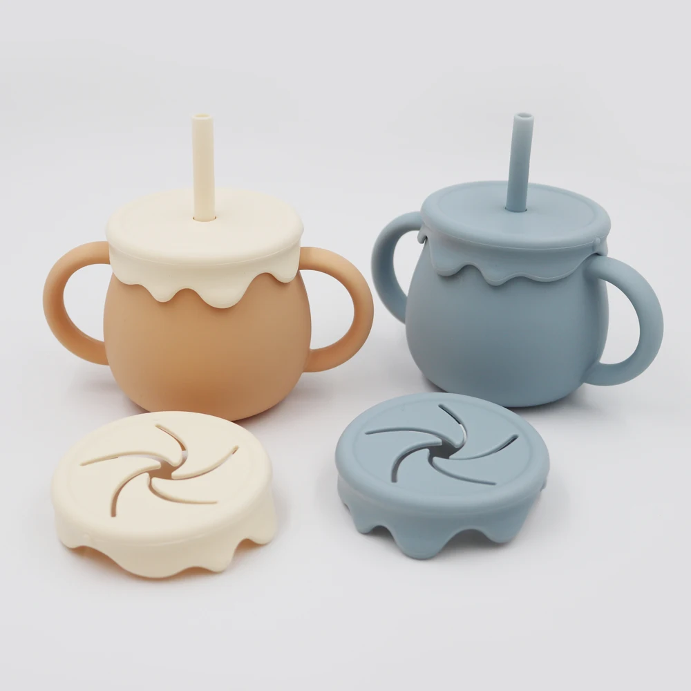 

3 in 1 Baby Straw Cup Snack Cup leak-Proof Training Cup for Infants BPA-Free Toddler Drinking Cup Kids’ Training Cup
