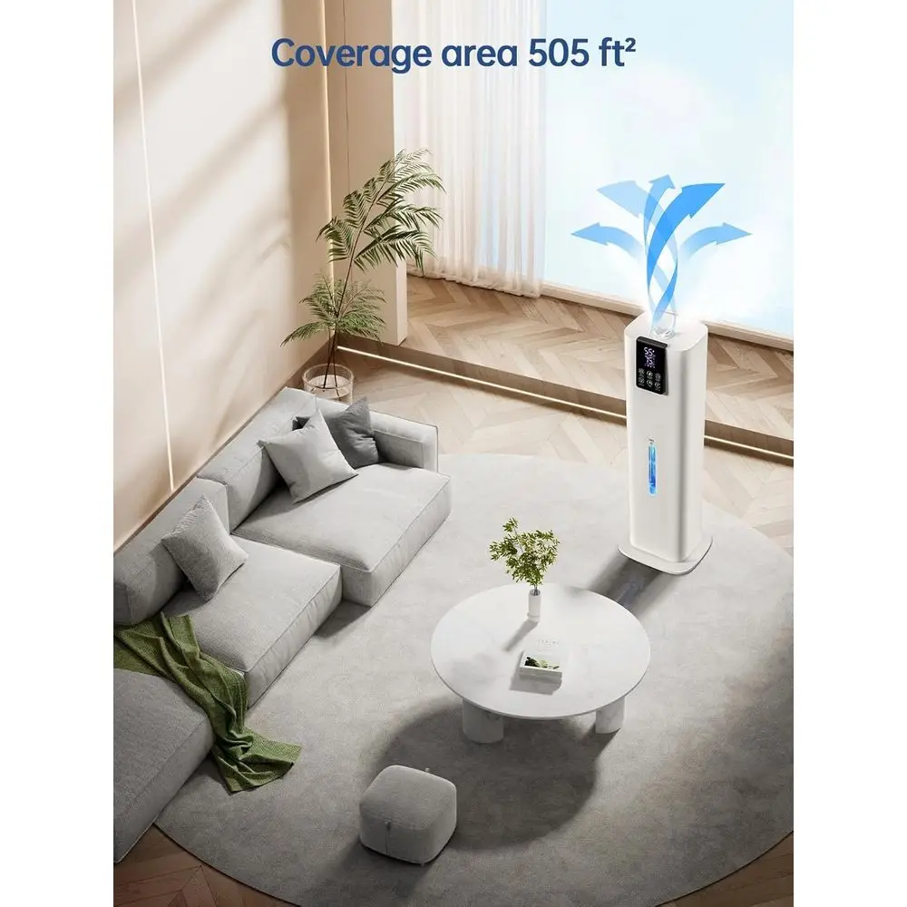 مرطب رذاذ بارد سعة 8 لتر للغرفة الكبيرة مع تعبئة علوية، وإضاءة محيطة، وتطبيق وجهاز تحكم عن بعد، و3 أوضاع، وتشغيل هادئ للمنزل والمكتب #5