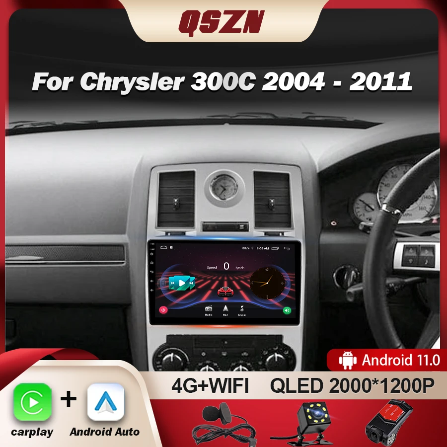 

QSZN для Chrysler Aspen 300C 2004-2011 Автомобильный мультимедийный плеер Android 13 автомобильный радиоприемник стерео навигация Авторадио аудио Carplay