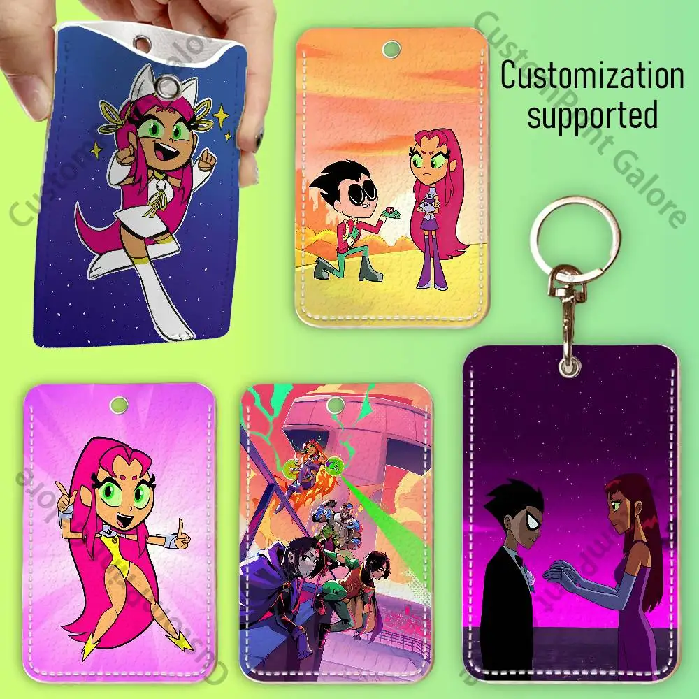 

Go Starfire Teen Rectangle Card Case Keychain Access Card Bag Key Tag Ring Leather Card Holder Key Ring Access
