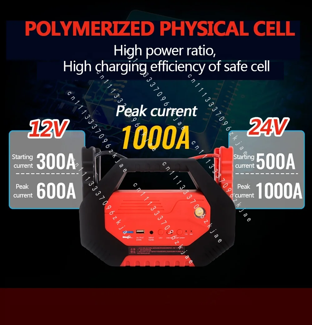32000mAh Heavy Duty 24V Truck Booster Jump Starter 1200A Battery Booster 12v Onboard 24v Truck Can Start Truck Truck/Excavator