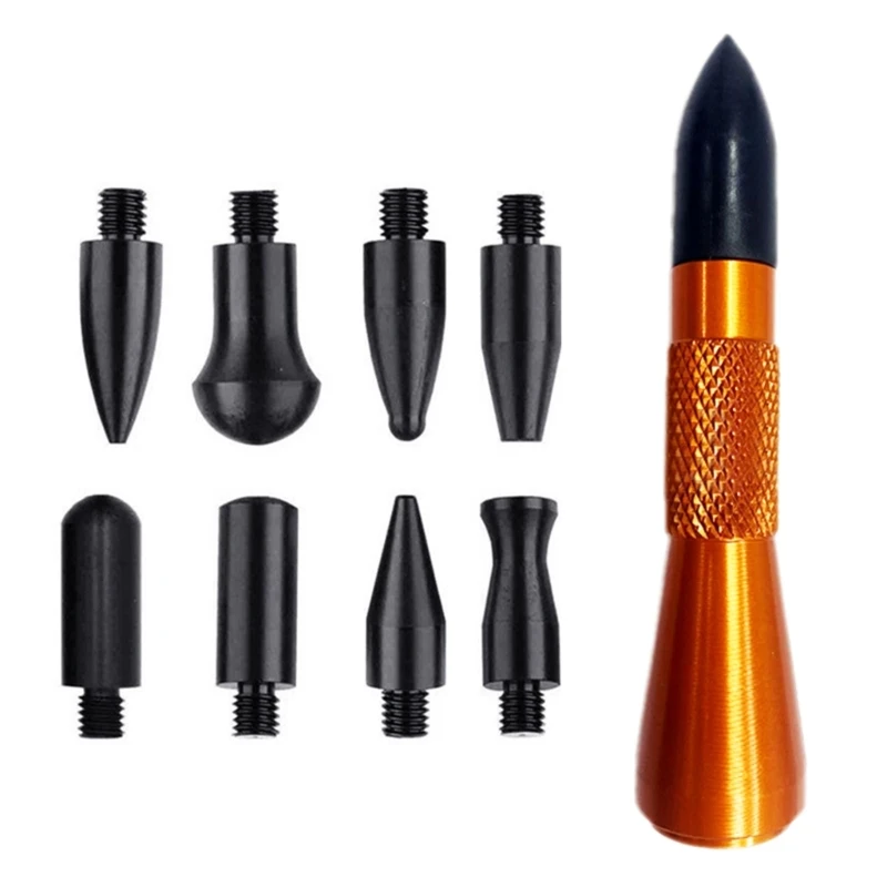 9pcs Car Tap Down Body Panel Dent Removal Repair Hand Tools Auto Maintenance Part Paintless Knock Down Pen PDR Tools