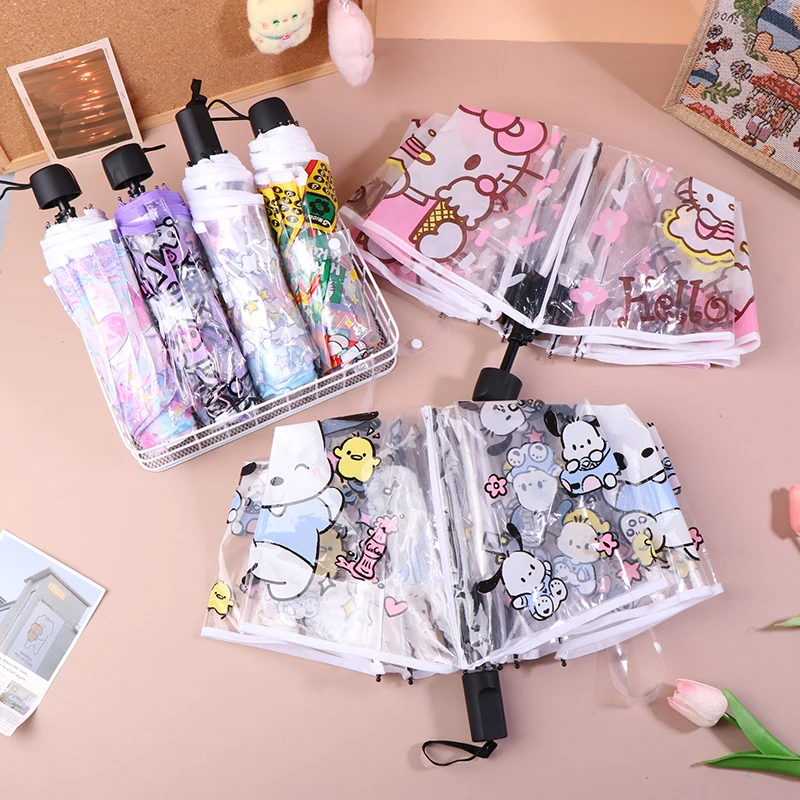 

Складной ручной Зонт Sanrio Hellokitty Kuromi Mymelody Cinnamoroll милый мультяшный Зонт Kawaii студенческий зонт