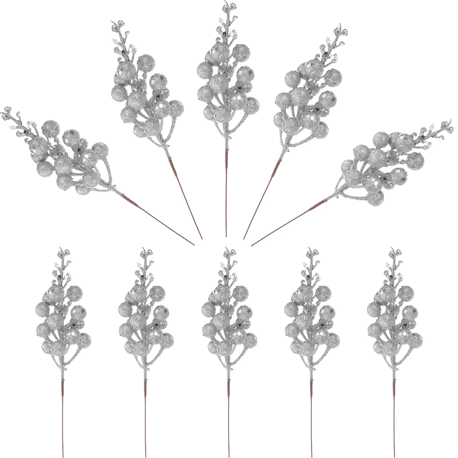

10 Pcs Artificial Berry Stems Christmas Decorations Glitter Tree Branches Vase Fillers Holiday naments Winter Festive