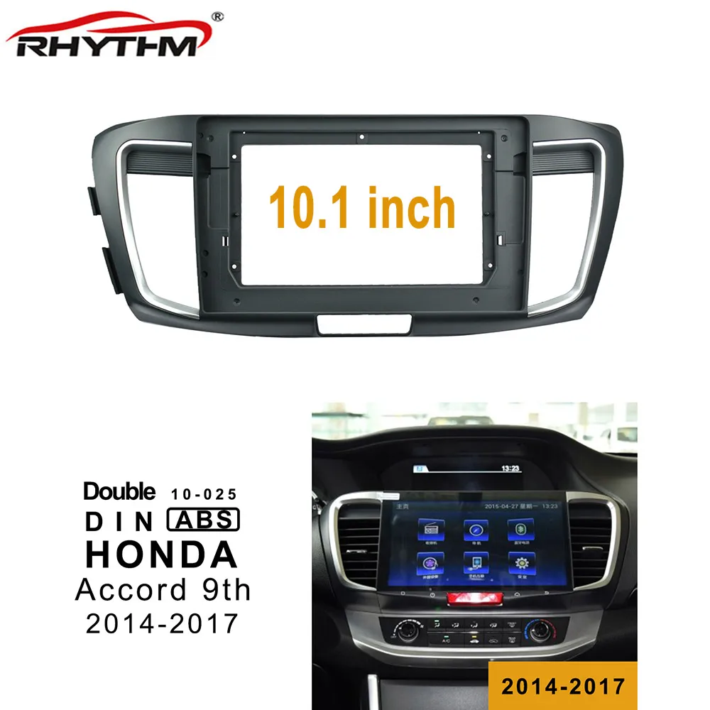 

10,1 дюймовая Автомобильная радиоустановка Fascia Для HONDA Accord 9th 2.4L 2013-2015, установка для стереопанели, крепления для приборной панели, двойной Din, установка рамы для DVD