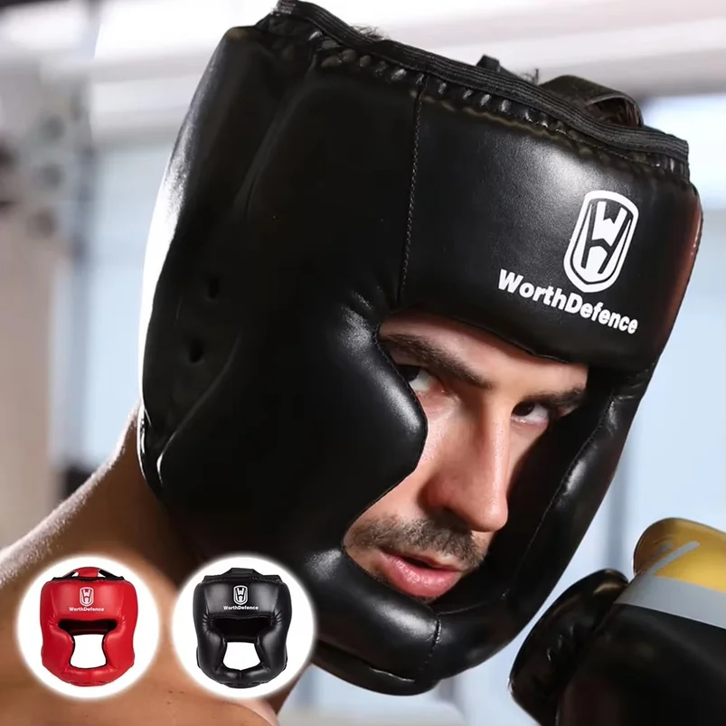 Kick Boxing Helmet for Men Women PU Karate Muay Thai Guantes De Boxeo Free Fight MMA Sanda Training Adults Kids Equipment