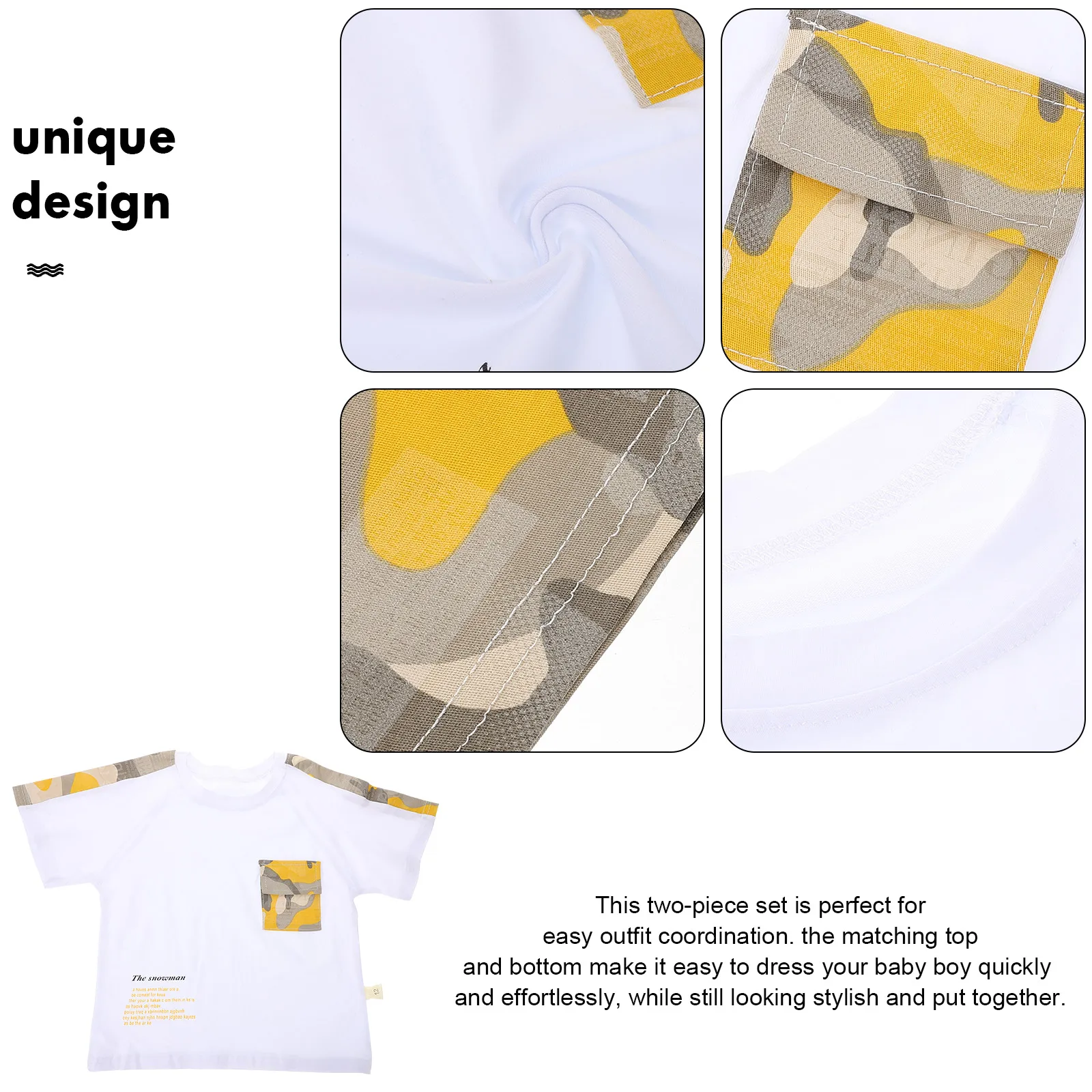 

1 set 1 Baby Boy Summer Outfits Short Sleeve Set Clothes Lightweight T-Shirt Pant Set Newborn To 24 Months Toddler Boy Clothes